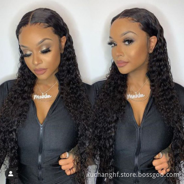 2021 wholesale Deep wave wig human hair 360 lace wig HD lace front wave 150% density 360 Brazilian human hair lace front wigs